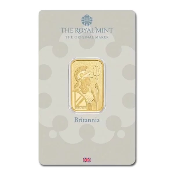 Gold Britannia Minted (Grey) CertiCard  Bar - 10 Gram